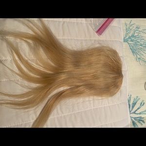 Blonde human hair topper
